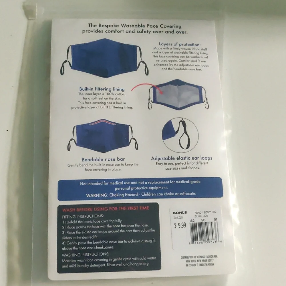 Bespoke washable face covering youth size